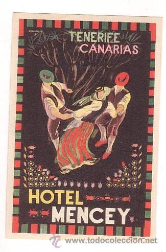 Etiquetas antiguas: Etiqueta Hotel-ESPA&Ntilde;A  -  CADENA  HUSA EN CANARIAS   1930-1970-   HOTEL MENCEY- FOURNIER