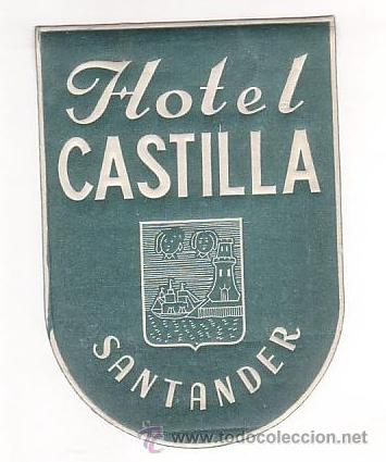 Etiquetas antiguas: Etiqueta Hotel - CANTABRIA -HOTEL CASTILLA - SANTANDER- MEDIDAS 95 X 70 mm