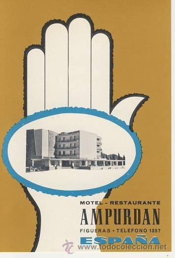 Etiquetas antiguas: Etiqueta Hotel-ESPA&Ntilde;A- - MOTEL AMPURDAN- FIGUERAS - GERONA-RECTANGULAR 133X90 mm