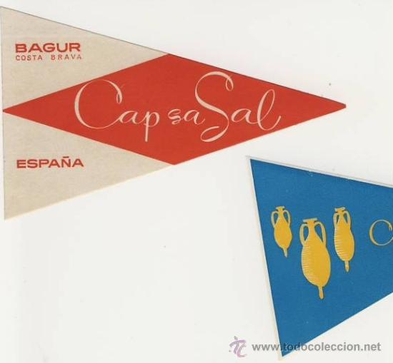 Etiquetas antiguas: Etiqueta Hotel ESPA&Ntilde;A- CAP SA SA L- BAGUR - COSTA BRAVA- GERONA - - TRIANGU