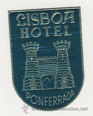 Etiquetas antiguas: Etiqueta Hotel -ESPA&Ntilde;A -HOTEL LISBOA -PONFERRADA- LEON-Medidas DIAMETRO 100 mm