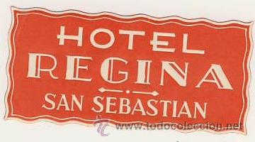 Etiquetas antiguas: Etiqueta Hotel-ESPA&Ntilde;A -HOTEL REGINA-SAN SEBASTIAN- GUIPUZCUA-Medida 90 X 65 mm -