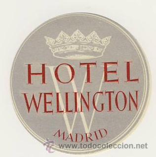 Etiquetas antiguas: Etiqueta Hotel -ESPA&Ntilde;A--HOTEL WELLINTON-MEDIDAS DIAMETRO   72  mm -