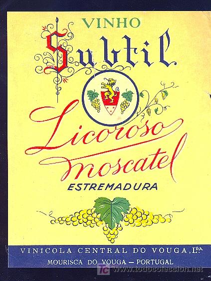 Etiquetas antiguas: ETIQUETA DE MOSCATEL. SUBTIL. PORTUGAL. - Foto 1