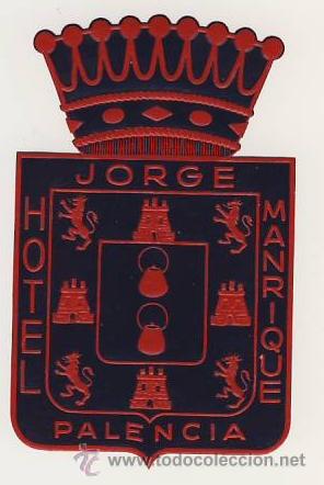 Etiquetas antiguas: Etiqueta Hotel  - PALENCIA-HOTEL JORJE MANRIQUE - RECTANGULAR 105X 63 mm