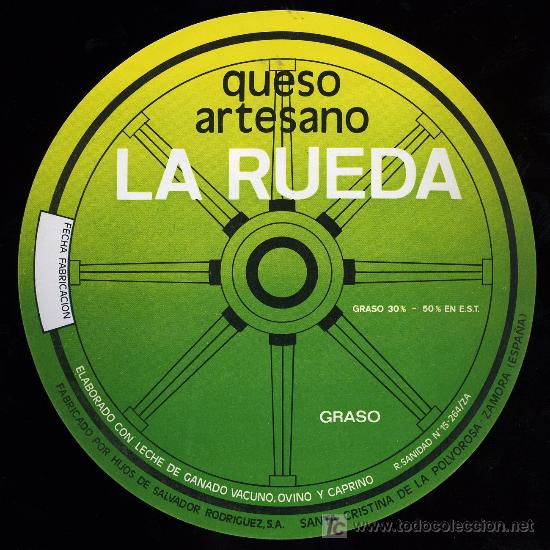 Etiquetas antiguas: ETIQUETA DE QUESO LA RUEDA. - Foto 1