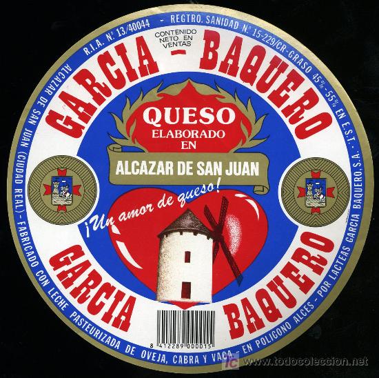 Etiquetas antiguas: ETIQUETA DE QUESO GARCIA - BAQUERO. - Foto 1