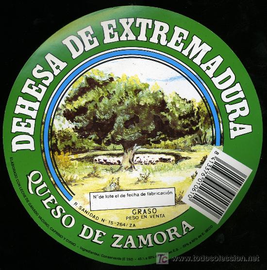 Alte Etiketten: ETIQUETA DE QUESO DEHESA DE EXTREMADURA.
