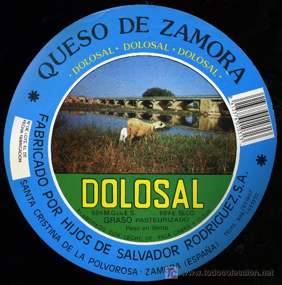 Alte Etiketten: ETIQUETA DE QUESO DOLOSAL.