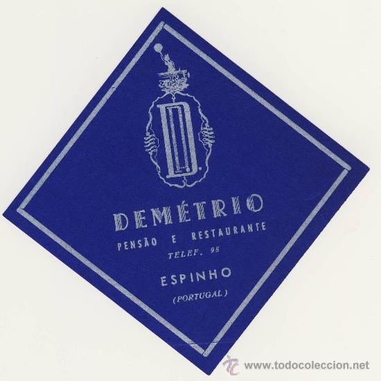 Etiquetas antiguas: Etiqueta Hotel - PORTUGAL- - HOTEL DEMETRIO-ESPINHO -PORTUGAL- ILUSTRACION-