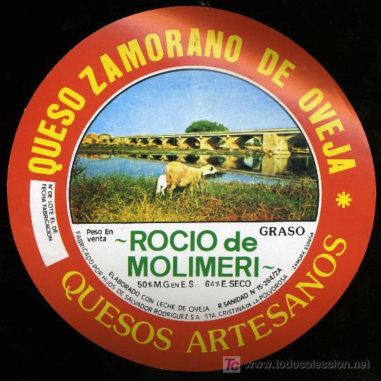Etichette antiche: ETIQUETA DE QUESO ROCIO DE MOLIMERI.