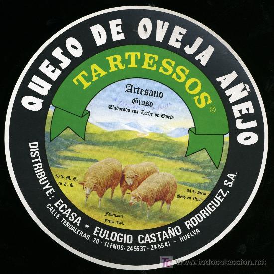 Etiquetas antiguas: ETIQUETA DE QUESO TARTESSOS. - Foto 1