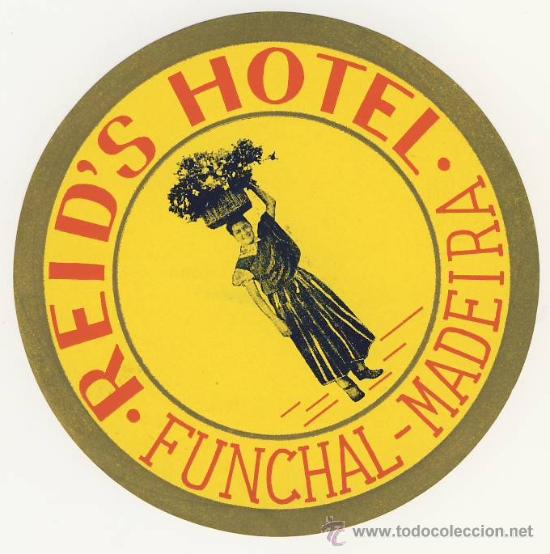 Etiquetas antiguas: Etiqueta Hotel   -  HOTEL REIDES JUEGO DE DOS - AZUL -AMARILLO -FUNCHAL-MADEIRA-