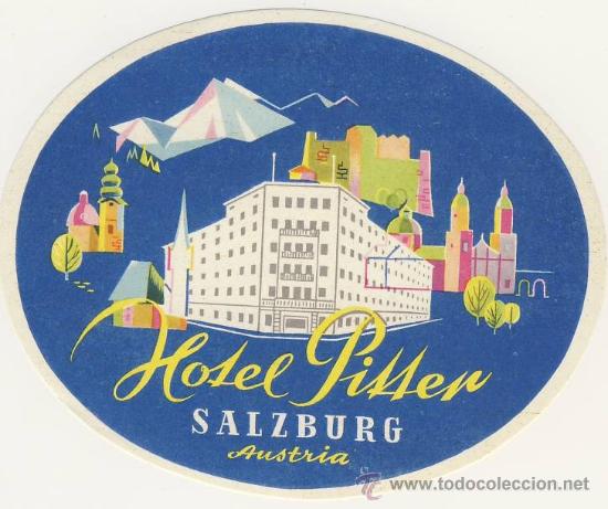 Etiquetas antiguas: Etiqueta Hotel   - AUSTRIA -    HOTEL  PISTER - SALZBURG-