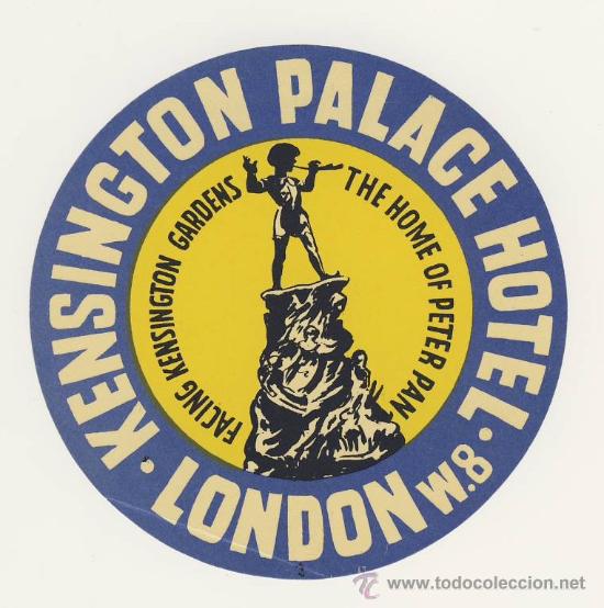 Etiquetas antiguas: Etiqueta Hotel  -KENSINGTON PALACE HOTEL-LONDON,W.8-INGLATERRA-