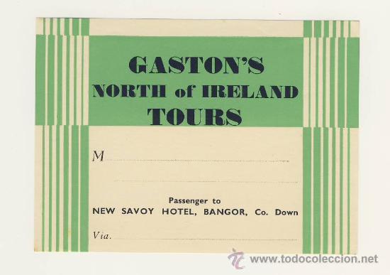 Etiquetas antiguas: Etiqueta Hotel   - NEW SAVOY HOTEL - BANGOR-  MEDIDAS   130 X 95 mm