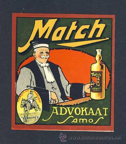 &Eacute;tiquettes anciennes: Etiqueta de licor: Match