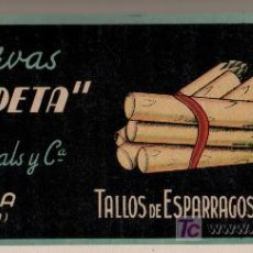 Etiquetas antiguas: ANTIGUA ETIQUETA CONSERVAS LA BORDETA LERIDA TALLOS DE ESPARRAGOS. Lote 9695562