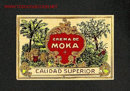&Eacute;tiquettes anciennes: Etiqueta litografica de Crema de Moka