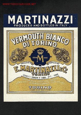 Etiquetas antiguas: Etiqueta italiana de Vermouth Martinazzi