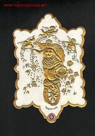 Etichette antiche: Etiqueta de tejidos troquelada y en relieve