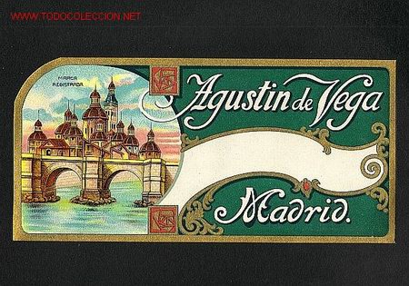 Old Labels: Etiqueta de tejidos AGUSTIN DE VEGA de Madrid