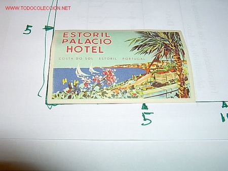 Etiquetas antiguas: ETIQUETA HOTEL   ESTORIL PALACIO   ESTORIL