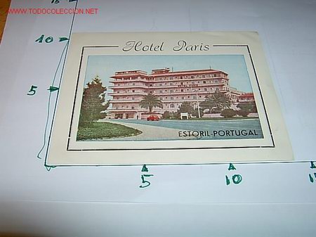 Etiquetas antiguas: ETIQUETA HOTEL  PARIS   ESTORIL