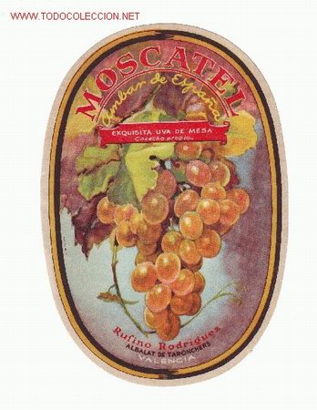 Etiquetas antiguas: ETIQUETA DE MOSCATEL &Aacute;MBAR DE ESPA&Ntilde;A-VALENCIA