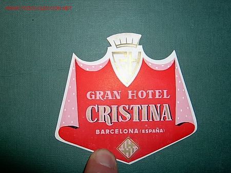 Etiquetas antiguas: BARCELONA - ETIQUETA HOTEL CRISTINA