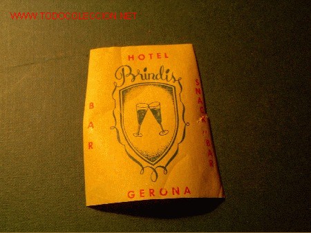 Etiquetas antiguas: GERONA   - ETIQUETA  HOTEL BRINDIS - CATALU&Ntilde;A