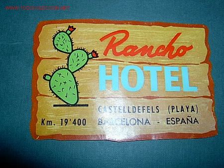 Etiquetas antiguas: BARCELONA - CASTELLDEFELS - ETIQUETA HOTEL RANCHO - CATALU&Ntilde;A