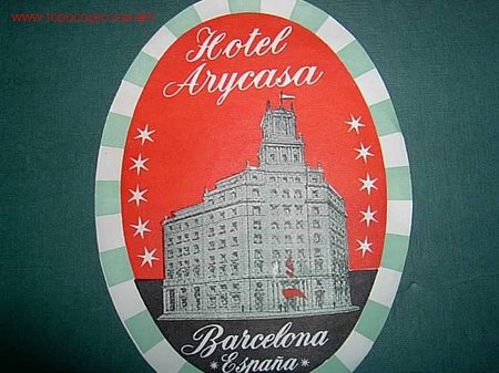 Etiquetas antiguas: BARCELONA - ETIQUETA HOTEL ARYCASA-  CATALU&Ntilde;A
