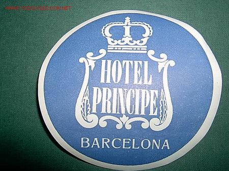 Etiquetas antiguas: BARCELONA - ETIQUETA HOTEL PRINCIPE -  CATALU&Ntilde;A