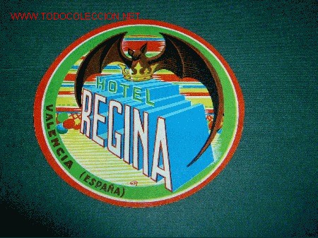 Etiquetas antiguas: ETIQUETA HOTEL    REGINA   VALENCIA