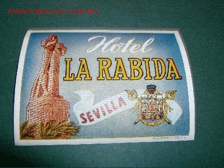 Etiquetas antiguas: ETIQUETA HOTEL    LA RABIDA   SEVILLA