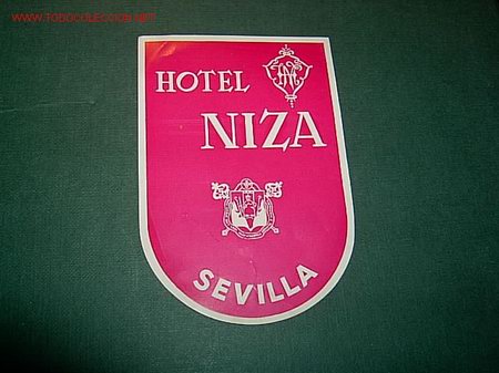 Etiquetas antiguas: ETIQUETA  HOTEL  NIZA   SEVILLA