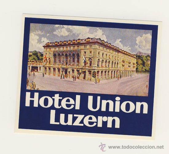 Etiquetas antiguas: Etiqueta HOTEL - HOTEL NATIONAL -LUZERN- -SUIZA-  ILUSTRACION -