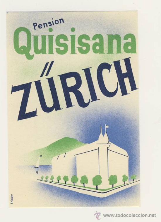 Etiquetas antiguas: Etiqueta Hotel -   SUIZA -HOTEL  DOLBER-  -Z&Uuml;RICH - ORIGINAL ILUSTRACION-MEDIDAS OVAL 90 X 110 mm