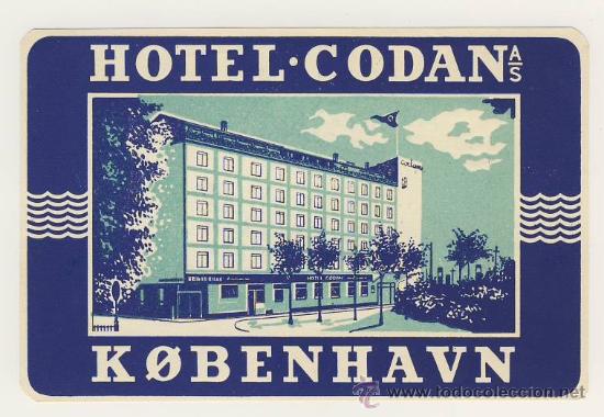 Etiquetas antiguas: ETIQUETA HOTEL- FINLANDIA- CODAN -KOBENHAVN--Medidas -80 X 120  mm
