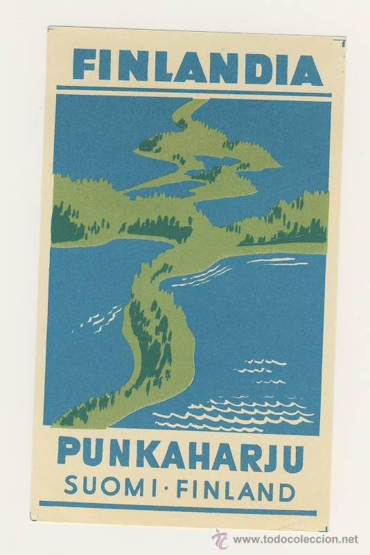Etiquetas antiguas: ETIQUETA HOTEL- -FINLANDIA- PUNKAHARJU- -Medidas 120 X 70 mm-
