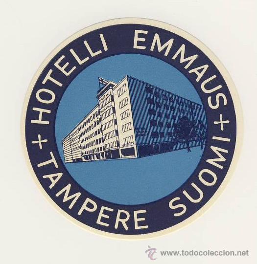 Etiquetas antiguas: ETIQUETA HOTEL -   RAUMANLINNA -FINLANDIA-Medidas DIAMETRO 90 mm