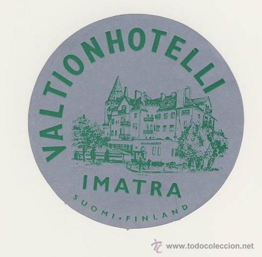 Etiquetas antiguas: ETIQUETA HOTEL - VALTION-IMATRA-FINLANDIA-Medidas DIAMETRO 75 mm