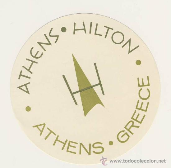 Etiquetas antiguas: ETIQUETA HOTEL - HILTON - ATENAS-GRECIA-