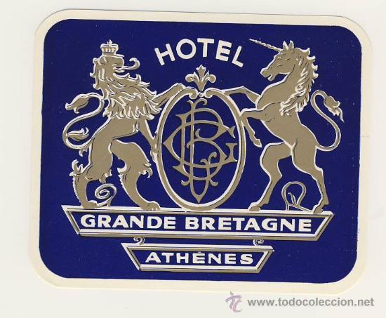 Etiquetas antiguas: ETIQUETA HOTEL -EL GRECO- ATENAS-GRECIA-