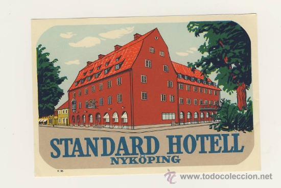 Etiquetas antiguas: Etiqueta Hotel - HOTEL STANDARD -NYKOPING-NORUEGA - MEDIDAS 75 X 105 mm