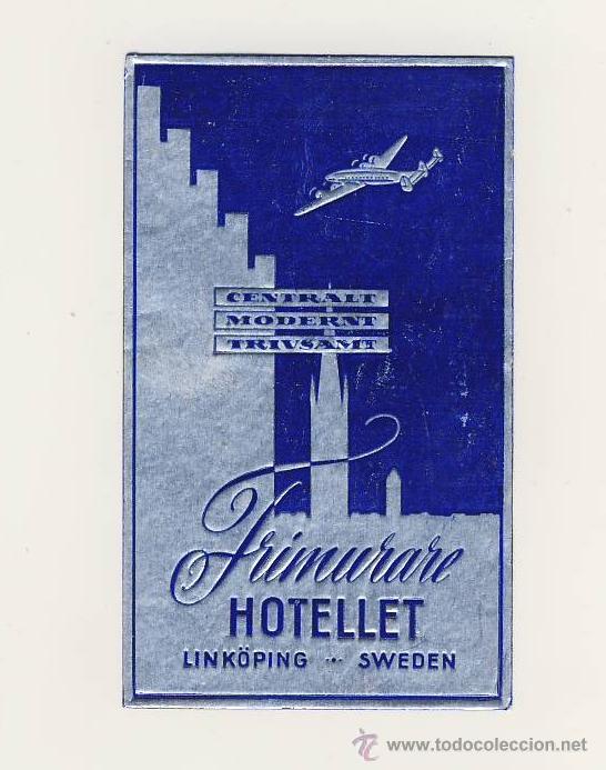 Etiquetas antiguas: Etiqueta Hotel  - SUECIA  -  HOTEL   FRIMURARE -LINKOPING-  SUECIA - MEDIDAS 60X 100 mm