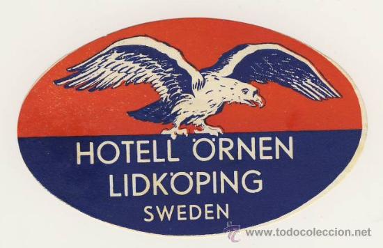 Etiquetas antiguas: Etiqueta Hotel   - SUECIA -  HOTEL   &Ouml;RNEN -LINK&Ouml;PING-  SUECIA - MEDIDAS OVAL 105X 65 mm