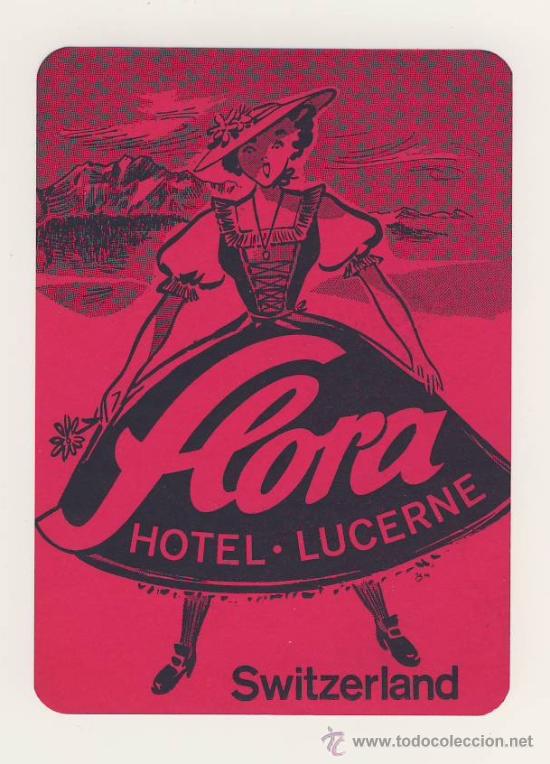 Etiquetas antiguas: Etiqueta Hotel   -  HOTEL  SLORA-LUCERNE-SUIZA - MEDIDAS  90 X 125 mm-IMPRESION HUECO