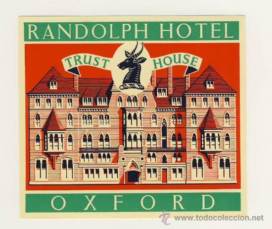 Etiquetas antiguas: Etiqueta Hotel   -  HOTEL  RANDOLPH -2- OXFORD-  INGLATERRA -